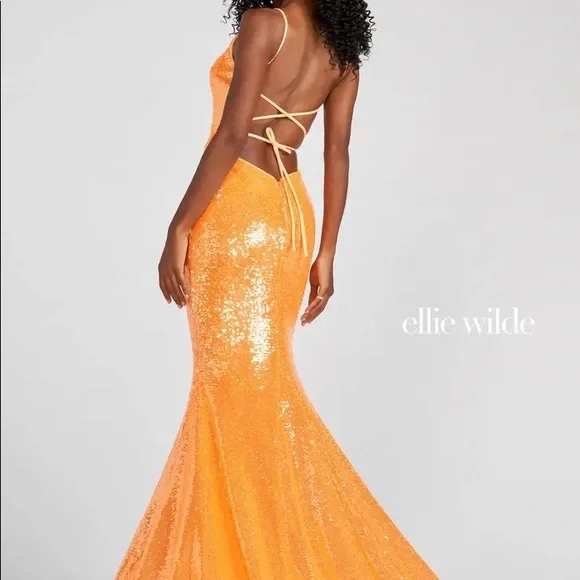 Ellie Wilde Dresses | Ellie Wilde Orange Sequin Dress (Size 4) | Color: Orange | Size: 4 | Pm-80774471'S Closet